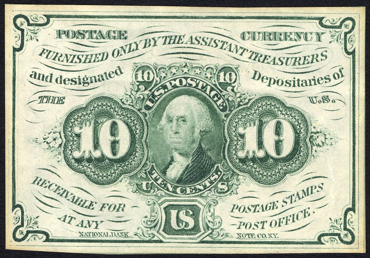 10c Washington postage currency